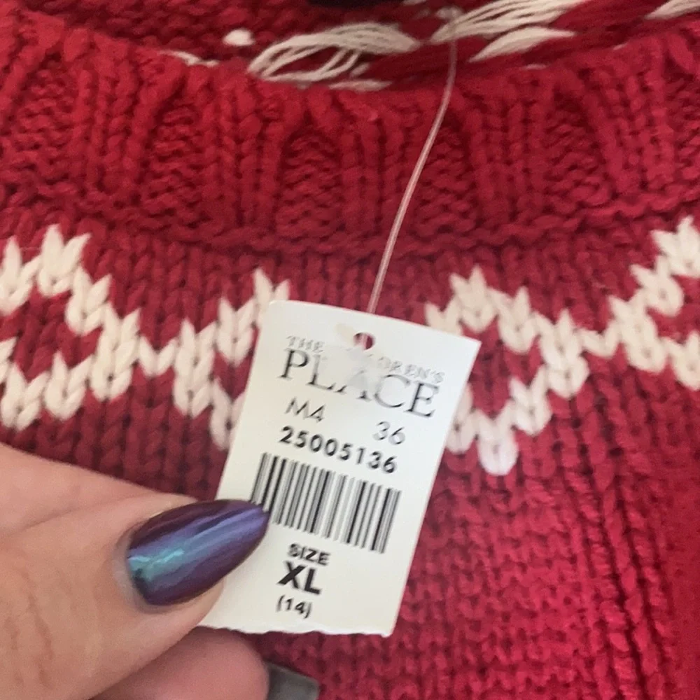 The Children’s Place Red Floral Winter Sweater